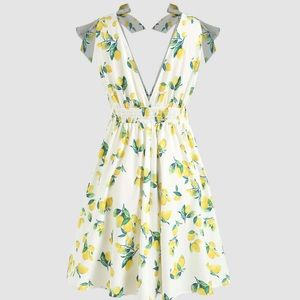 Lemon print Mini Dress